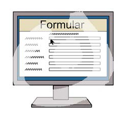 Illustration von einem Formular im Internet